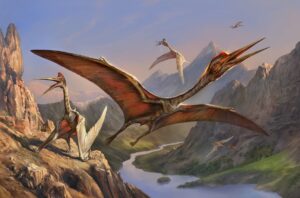 Quetzalcoatlus Flying